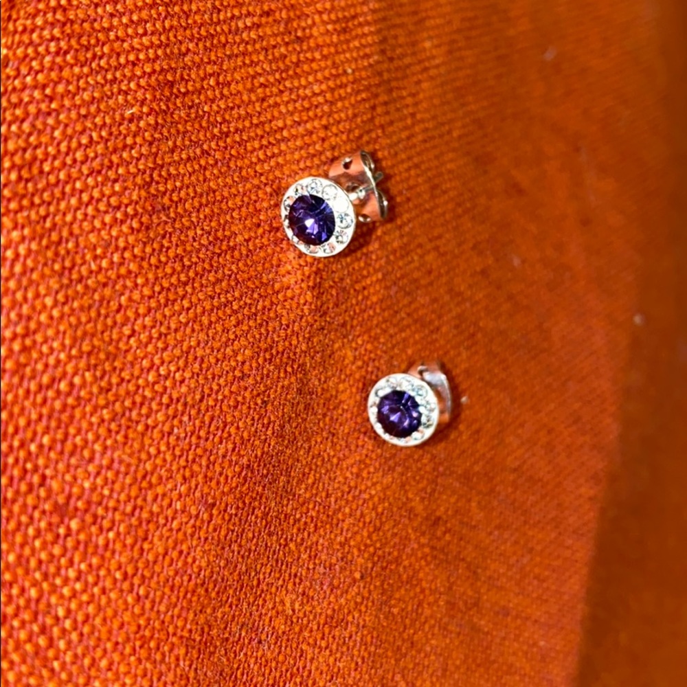 Purple earring .925 sterling silver